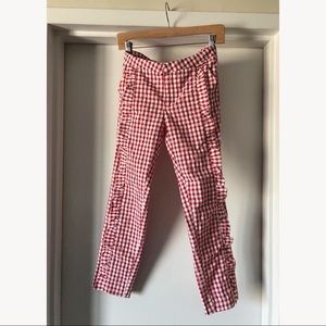 Zara Red Gingham Pant with Ruffle